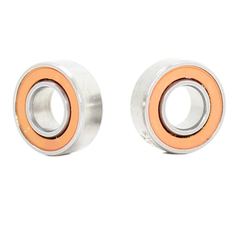 DUKUTS 2Pcs Fishing Reel Bearings 3 * 10 * 4 mm S623 2RS Stainless Steel Hybrid Ceramic Air Bearing S623RS S623 2OS CB