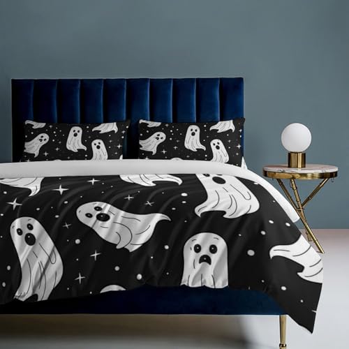 Funda de microfibra suave de fantasma negro con cremallera práctica 8
