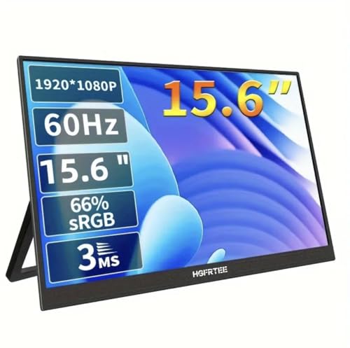 TeKnic R Simple. Powerful. HGRTEE 15.6-Inch Portable Monitor, 1920x1080P Full HD, 60Hz, AMD FreeSync, HDR, 3ms Response Time, 66% sRGB Color Gamut