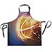 LUCKYEAH - Grembiule da basket con due tasche, da donna, da cuoco e da cuoco, barbecue, per cucina, ristorante, casa, caffè
