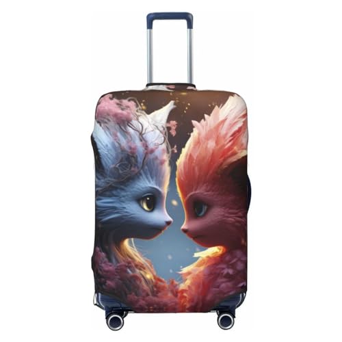 VOSERY Travel Luggage Cover - Cute Red and White Elf Washable Suitcase Covers Protector Fits 18-32 Inch Luggage