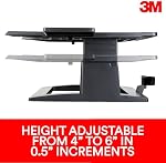 3M Adjustable Laptop Stand, Raise Height 4" - 6" to Reduce Neck Strain, Non-Skid Base, Cooling Vents, Laptop Riser