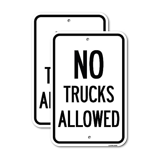 (2 Pack) Parking Lot Sign No Trucks Allowed | 12