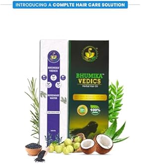 Bhumika Vedics Herbal Hair Care COMBO PACK Hair Oil For Men & Women 200ML |BHUMIKA VEDICS Rosemary Water Spray For Hair Growth (200 ml) Promotes Hair Growth & Reduces Hair Fall