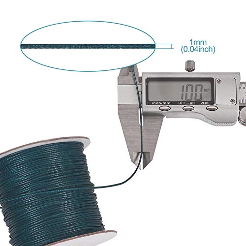 Fil polyester coréen ciré 1mm bleu sarcelle ultra résistant pour perles - 4