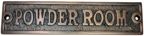 Adonai Hardware "Powder Room Brass Door Sign - Antique Copper