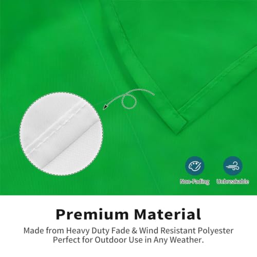 Drapeau extérieur polyester vert gazon anti-décoloration œillets métalliques