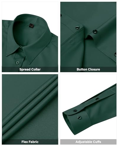 Image of J.VER Womens Dress Shirts Long Sleeve Button Down Shirt Wrinkle-Free Business Casual Blouse Office Work Tops