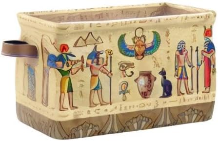 Miniatura 9 de AUUXVA Cesta de almacenamiento del antiguo Egipto, caja de almacenamiento de lona duradera plegable para juguetes, cesta organizadora con asas para
