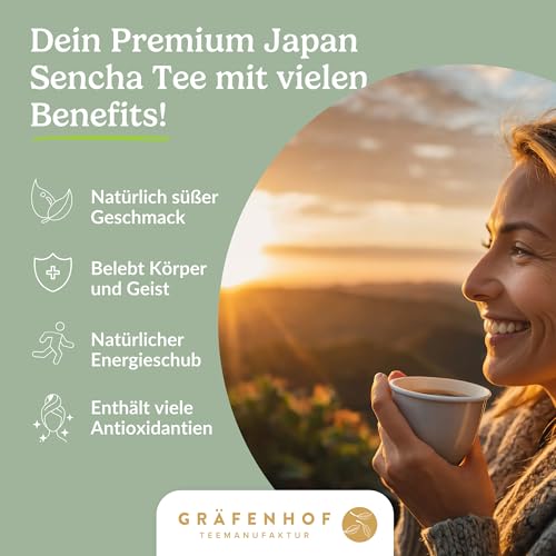 Grüner Sencha aus Japan, 100g loser Bio Tee, direkt aus Fuji, japanischer Premium, aromatisch, leicht süß, leckere Alternative zu Gyokuro, Matcha Pulver, Japanese Green Tea