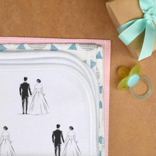 Azeeda 'Minimalist Wedding Couple' Baby Burp/Wash Cloth (BC00029654)3