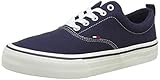 lässiger Low Top Sneaker im beliebten Canvas Look der Marke Tommy Hilfiger. Tommy Jeans Emblem schmückt die Lasche. Ultra Leicht und angenehm zu tragen..