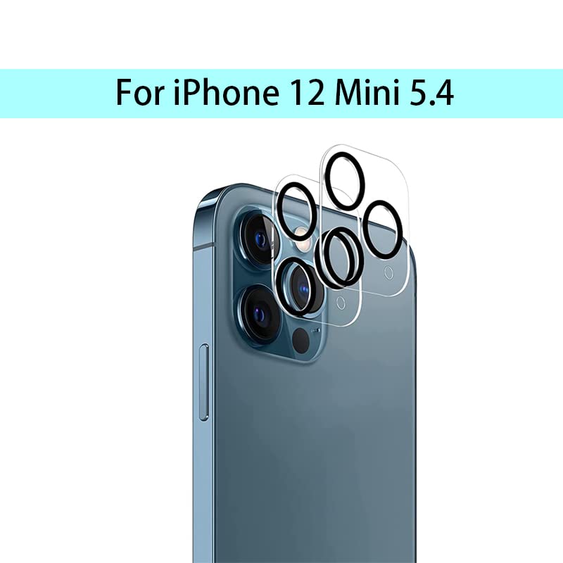 Image of Skinomi Back Camera Tempered Glass Lens Protector Compatible for Apple iPhone 12 mini with Edge to Edge Coverage and Easy Installation Kit, Pack of 2