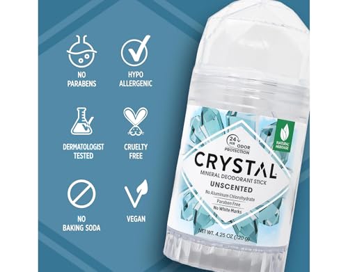 Image of Crystal Mineral Deodorant Stick, Unscented 4.25 oz (Pack of 12)