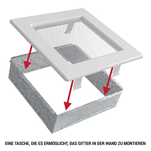 Grille de cheminée noire 11 x 24 cm KRATKI d'aération pour coffre de cheminée