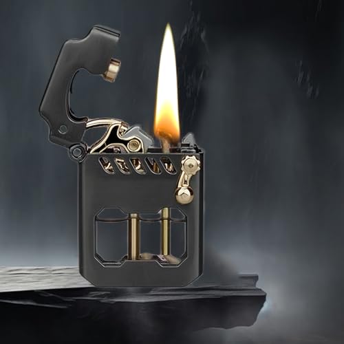 Encendedor Vintage Trench Metal Rocker Kerosene Negro miniatura 4