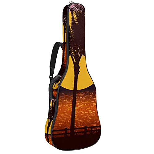 Housse de transport souple pour guitare électrique et basse paysage tropical