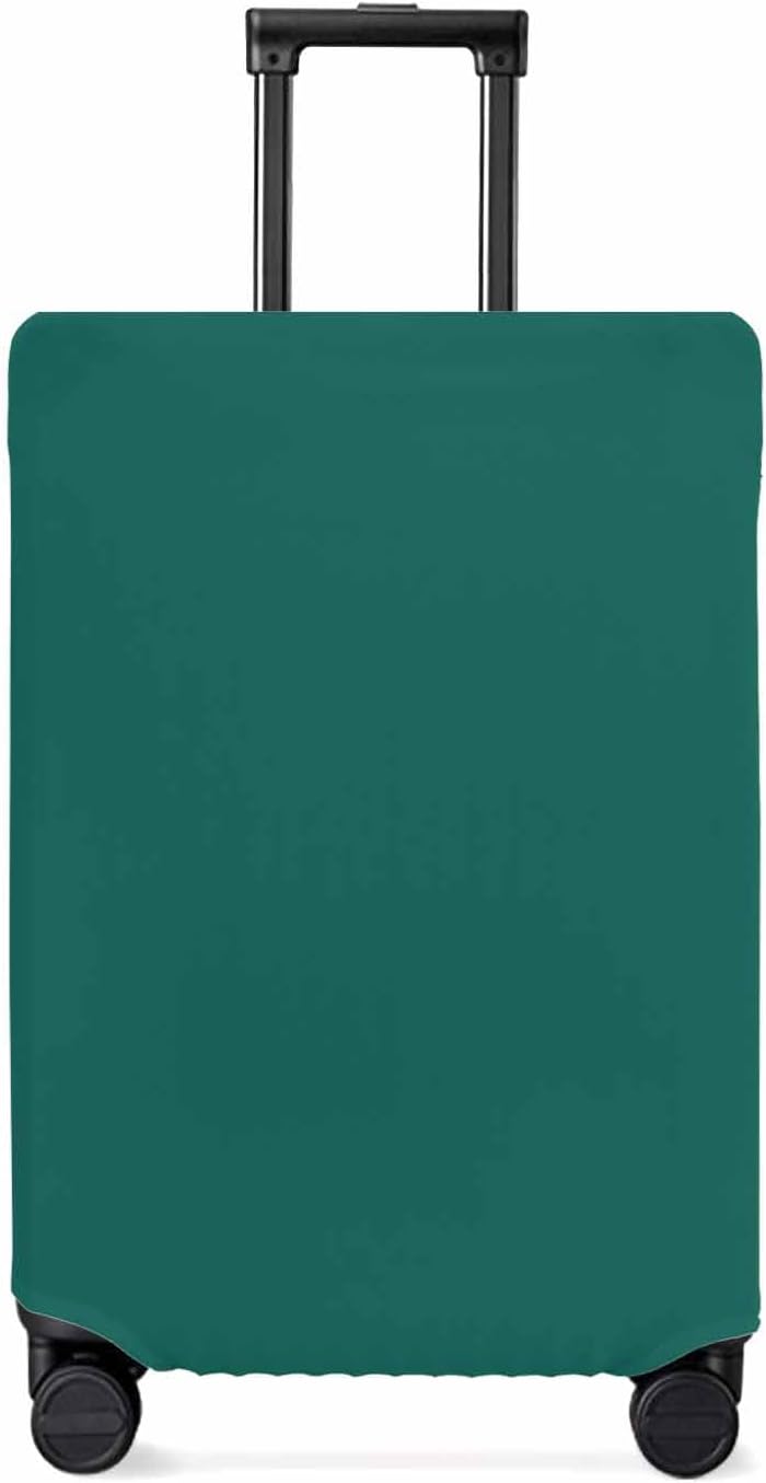 Aventurine Green Travel Luggage Cover, Solid Watercolor Anti-scratch Travel Suitcase Protector Covers, Washable Elastic Baggage Covers Fit 22-25 Inch Carry on Luggage