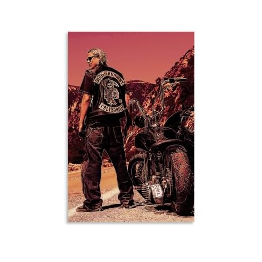 BBAUER Póster decorativo de la película Sons of Anarchy, póster de pared en lienzo e impresión artística moderna para decoración de dormitorio familiar, 12 x 18 pulgadas (30 x 45 cm)