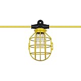 Sunlite EX50-14/2/SL 50 foot 5 bulb Incandescent Temporary Portable String Work Light Lighting, Yellow - 2 Pack
