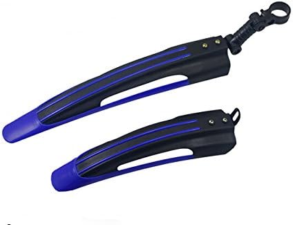 Outdoor Manager-Bicycle MTB Road Bike Fender Front & Rear Set Mudguards Cycle Tyre Mud Guards Blue/Black