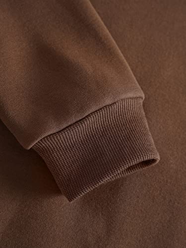 COZYEASE Men's Oversized Letter Graphic Drawstring Casual Hoodies Long Sleeve Vintage Street Hoodie Sweatshirts Chocolate Brown M3