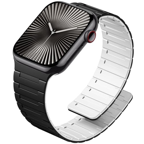 Image of SNBLK Magnetic Watchband Compatible with Apple Watch for Men 44mm 45mm 46mm 49mm 42mm 41mm 40mm 38mm Women, Silicone Sport Strong Magnet Strap for iWatch Series 11 Ultra 3 Ultra 2 Se 10 9 8 7 6 5 4 1