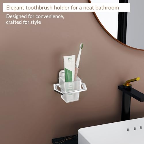 Image of Plantex (Primax) 304 Grade Stainless Stee Tumbler Holder for Bathroom /Tooth Brush Holder /Bathroom Accessories Pack of 1, Cute (Chrome)