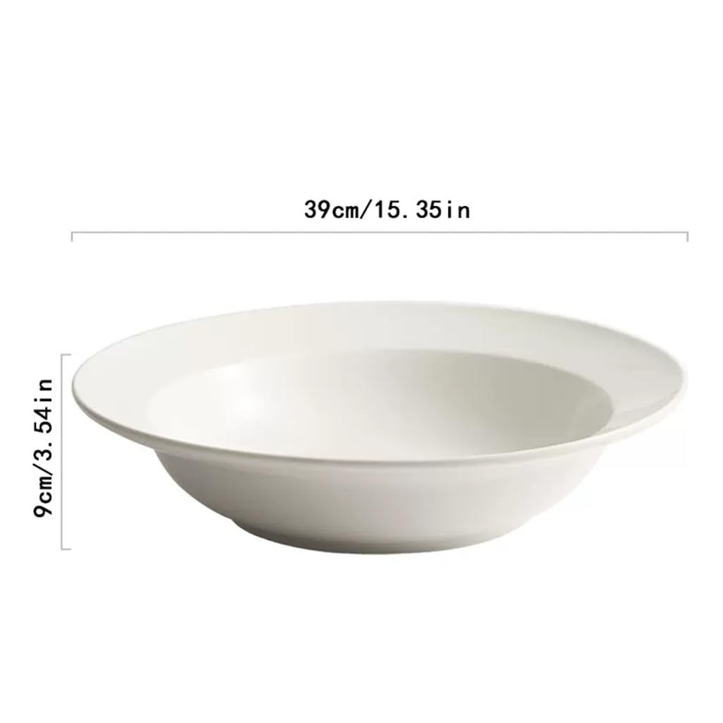 Ensaladera grande de cerámica, cuenco hondo para vajilla del hogar y hotel, perfecto para verduras, frutas, aperitivos y ramen. Ideal para servir y entretener.