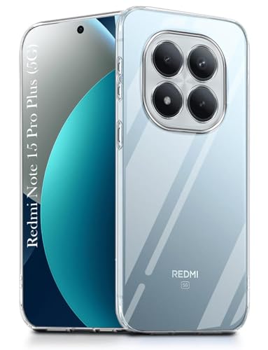 Image of Jkobi Silicone Back Cover Case for Xiaomi Redmi Note 15 Pro Plus 5G (Clear Shockproof Case with Camera Protection | Soft and Flexible | Transparent)