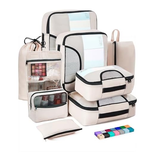 Veken 8 Set Packing Cubes for Suitcases, Luggage Organizer Bags Set for Carry on, Travel Gifts for Mom, Travel Essentials for Women, Travel Accessories in 4 Sizes(Extra Large, Large, Medium, Small)
