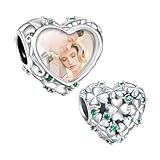 NINGAN Amor TríPol 5a Verde ZircóN Encanto Personalizado CorazóN Imagen Encantos 925 Plata De Ley Ajuste De La Mujer Pulsera Collar Regalo Para Las Mujeres