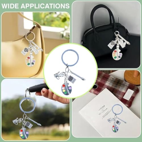 JFangZHZH Llavero Paleta de Pintor,Regalos para Pintores,Llavero Plateado de Pintura,Accesorios para Artistas,para Adolescentes y Estudiantes - imagen 3