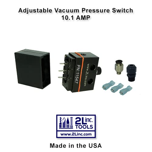Adjustable Vacuum Pressure Switch, 10.1A, #11547, Vacuum 5-30 in Hg