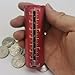 Pool Metal Aluminum Quarter Coin Holder, Spring Loaded, 33 Coin Capacity, Transparent Slot, Measuring Function (Red)
