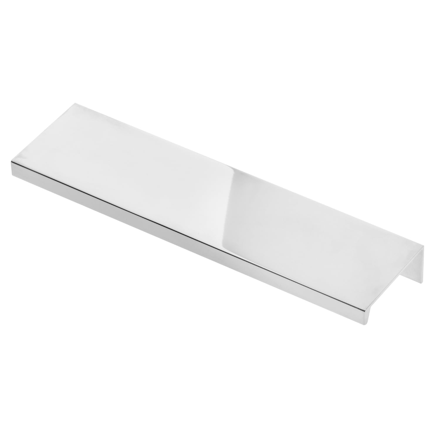 B2C Edge Mounted Cabinet Door Pull Trim Profile HEXI Handles for Kitchen Bedroom Bathroom Drawer Opener Modern Slim (Chrome, 192mm Hole centres - 225mm Overall)