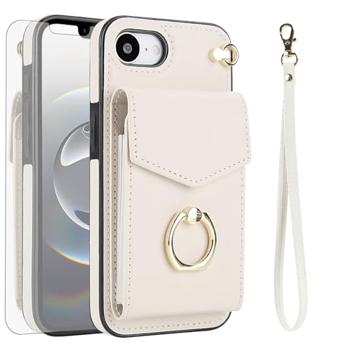 Coque iPhone 16e et SE 2025 Asuwish étui portefeuille avec protège-écran