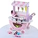 Carretto Dei Gelati In Legno Giocattoli Per Bambini, Bambini Piccoli Giochi Di Imitazione Camion Del Cibo, Set Di Giochi Di Imitazione Cibo Giocattolo Regalo Per Ragazze E Ragazzi Dai 3 Anni In Su