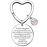 HULALA To Our Daughter Keyring Key Rings Gifts From Mum And Dad For Women Girls Birthday Christmas Presents Keepsake Keychain