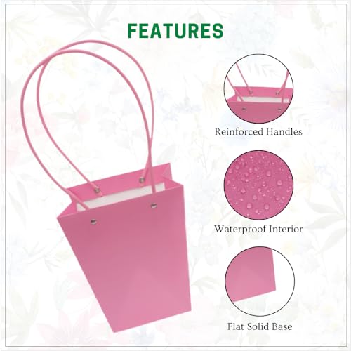 Image of Oasis Pack of 10 Conical Mauve Pink Flower Hamper Bags | Premium Floral Packaging Bags for Rakhi Gift Hampers, Flower Bouquets, Wedding, Return Gifts, Decorative Presentation & Florist Supplies.