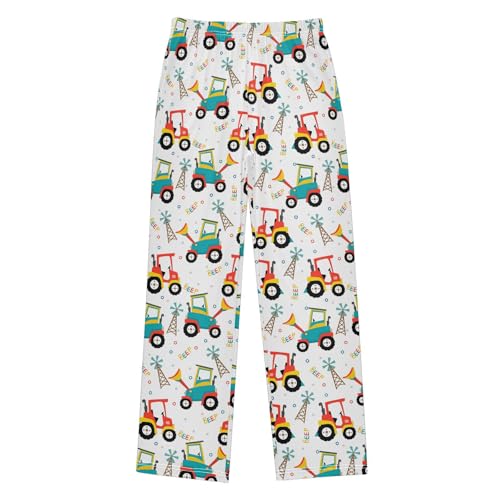 ZZXXB Truck Windmill Boys Long Pants Soft Trousers Elastic Waist Kids Lounge Bottoms with Pockets S-XL