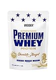 Weider Premium Whey Protein Pulver, hochwertiges Eiweißpulver mit Whey Isolat zum Muskelaufbau mit hohem Anteil an EAA, BCAA und freiem L-Glutamin, perfekte Löslichkeit – Schoko-Nougat, 500g
