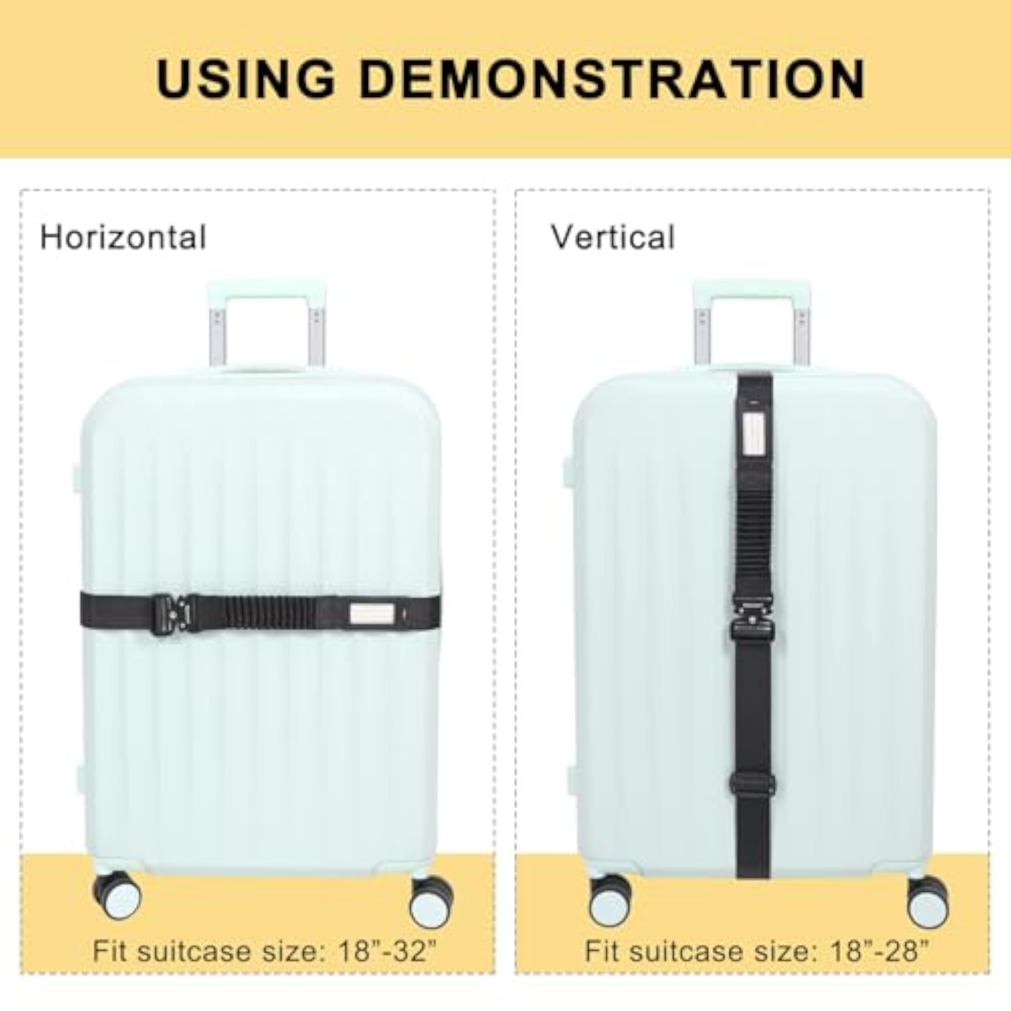 TSA Approved Luggage Straps for Suitcases, Heavy Duty