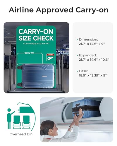 Image of BAGSMART Expandable Carry On Luggage 22x14x9 Airline Approved,Gradient Blue | Spinner Wheels, TSA Lock, Lightweight Hard Shell, Suitcase,22x14x9 Airline Approved