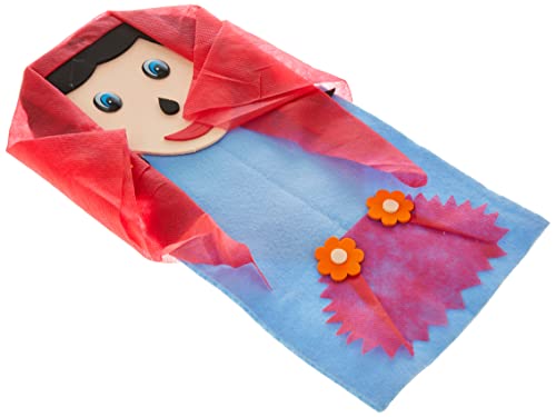 Fantoches Chapeuzinho Feltro 4 Personagens Embalagem Plástico Carlu Brinquedos