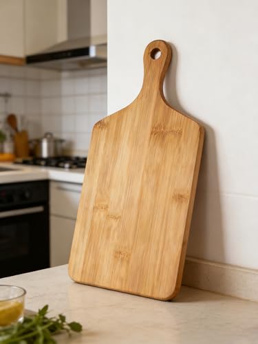 Tabla de cortar pequeña de bambú con mango miniatura 5