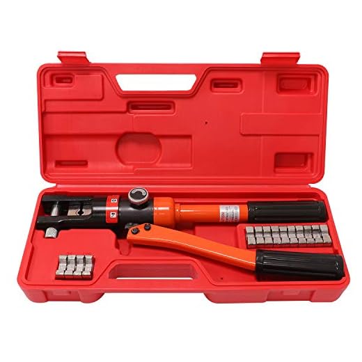 WBHome Hydraulic Wire Crimper Battery Lug Terminal Cable Crimping Tool, 8 Dies, 12 Ton