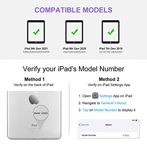 Mmk Keyboard Case For Ipad 10.2 Inch 9Th Gen 2021,Ipad 8Th Generation 2020,Ipad 7Th Generation 2019,10 Color Backlit 360 Rotatable Wireless Detachable Bluetooth Keyboard Cover Tablet Case #TOP1