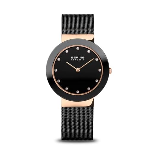 BERING Reloj Analógico Ceramic Collection para Mujer de Cuarzo con Correa en Acero Inoxidable y Cristal de Zafiro 11435-166