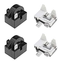 EMSea 2 Stück 15 Ohm 2-polig Kühlschrank Startrelais PTC Gefrier Kompressor Widerstand für Mini-Kühlschränke Kompaktkühlschränke Gefrierschränke Weinkühlschränke mit 1/2HP 375W Überhitzungsschutz